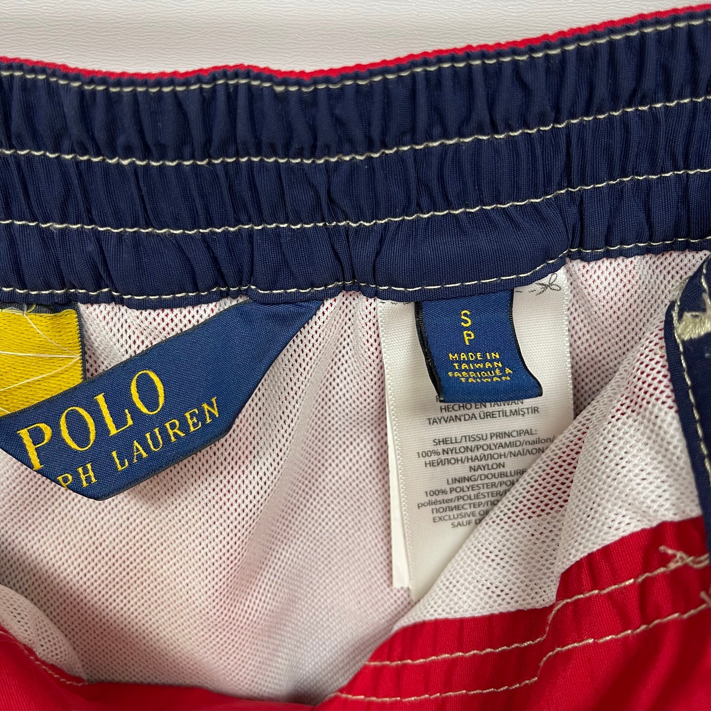 Short de baño Polo Ralph Lauren 🏇🏼 color rojo con logo en negro talla S