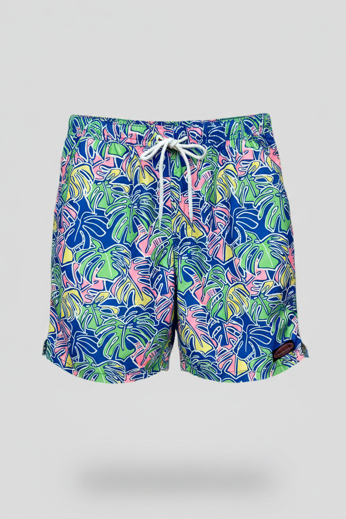 Short de baño Vineyard Vines 🐳 con diseño de hojas multicolor talla M