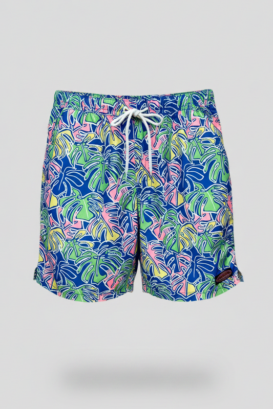 Short de baño Vineyard Vines 🐳 con diseño de hojas multicolor talla M
