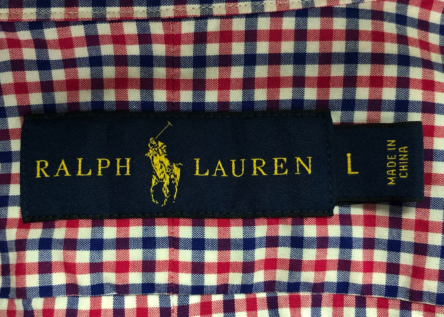 Camisa de botones Polo Ralph Lauren 🏇🏼 con patron de cuadros en color rojo, azul navy y blanco Talla L Entalle Regular
