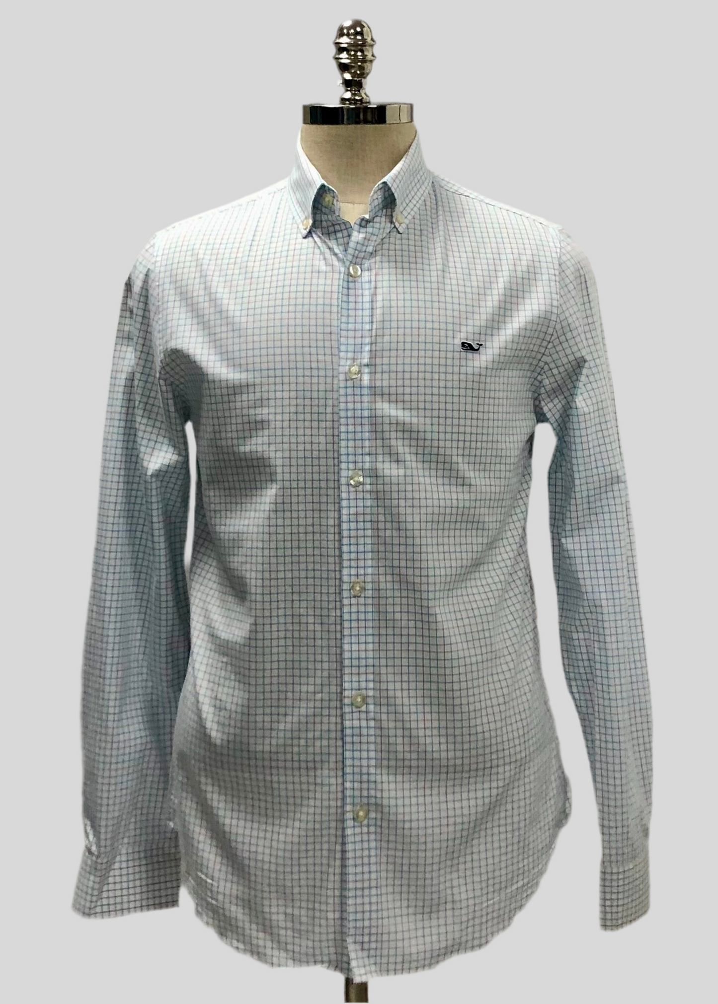Camisa de botones Vineyard Vines 🐳 color blanco de cuadros en color rojo y azul Talla S Entalle Slim Fit