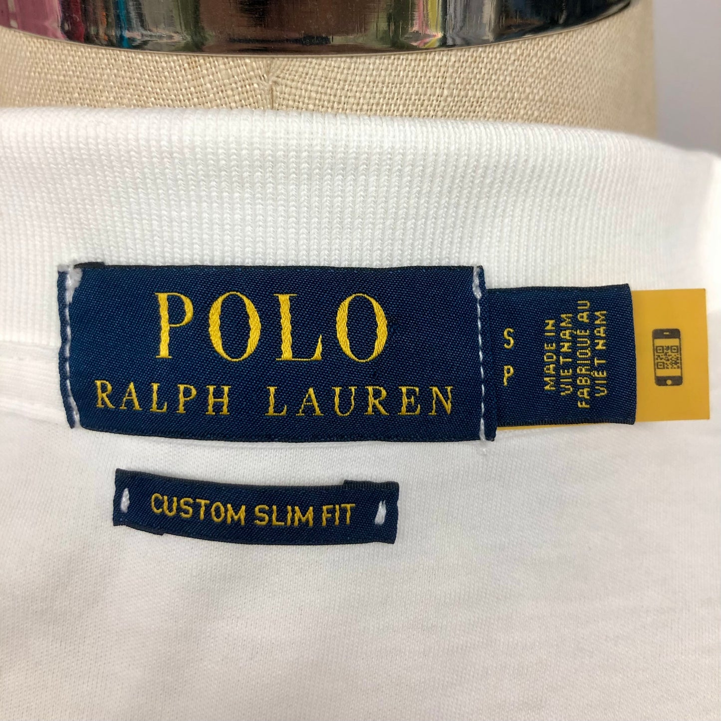 Camiseta Polo Ralph Lauren 🏇🏼 color blanco Talla S Entalle Custom Slim Fit (ver descripción)