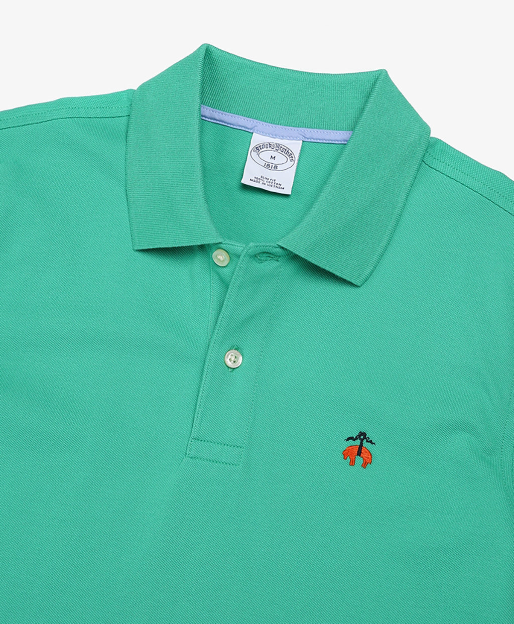 Camiseta Polo Brooks Brothers 🐑 color verde intenso Talla M Entalle Slim Fit