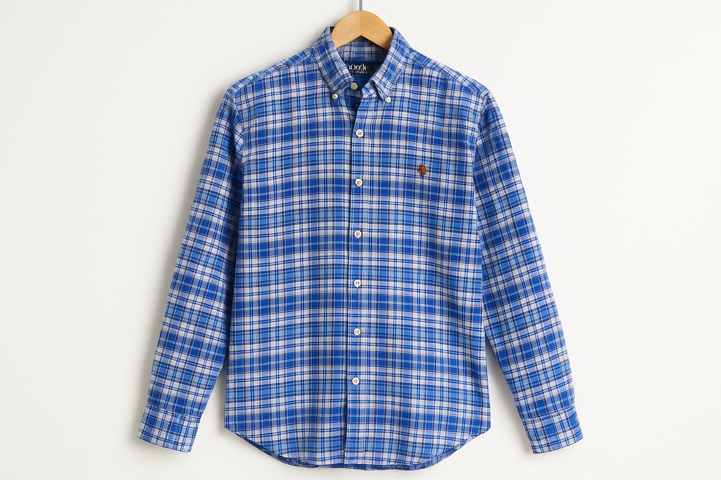 Camisa de botones Polo Ralph Lauren 🏇🏼 de cuadros azul, celeste y blanco Talla M Entalle Regular