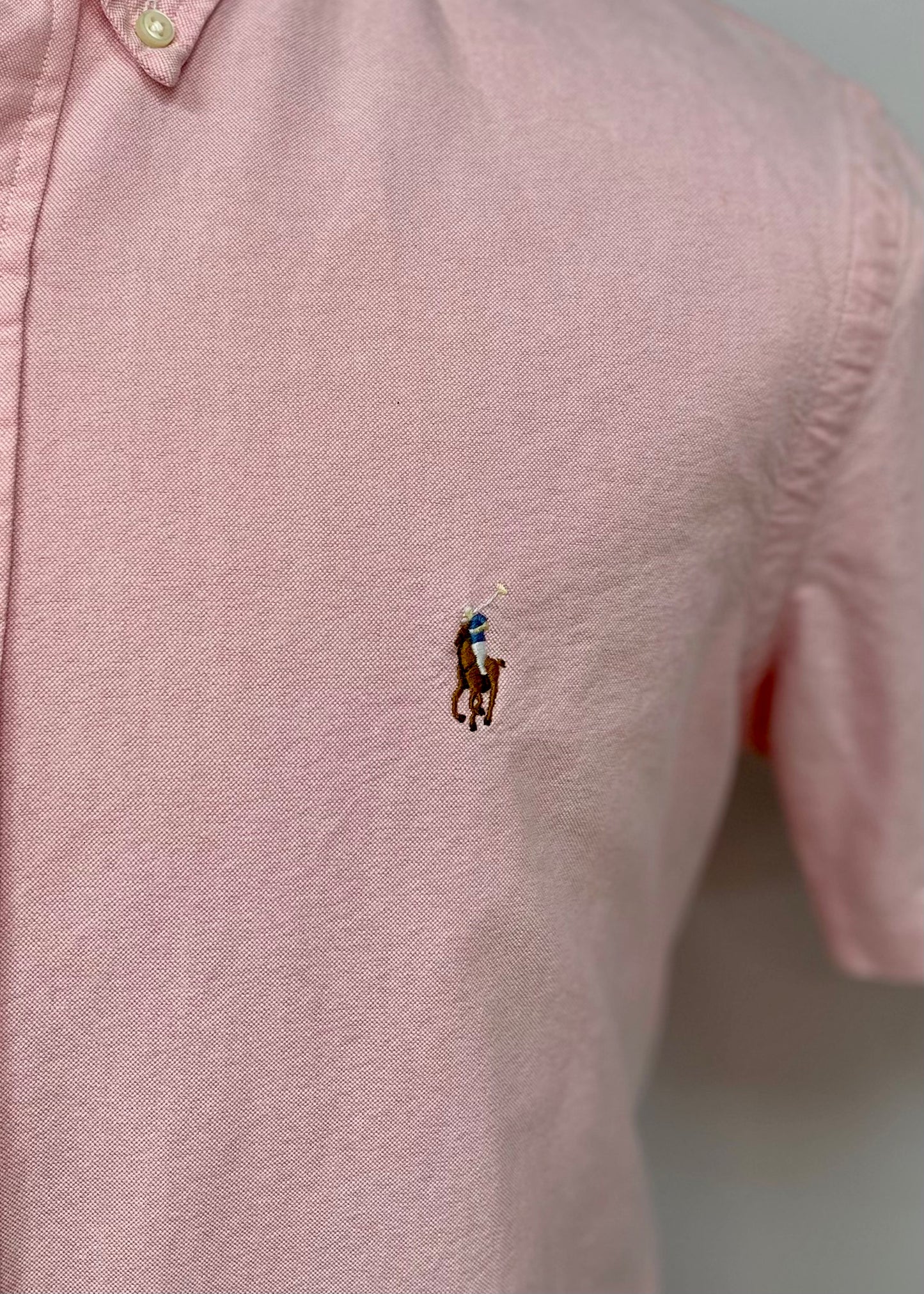 Camisa de botones Polo Ralph Lauren 🏇🏼 Oxford en color rosado claro Talla XL Entalle Clásico