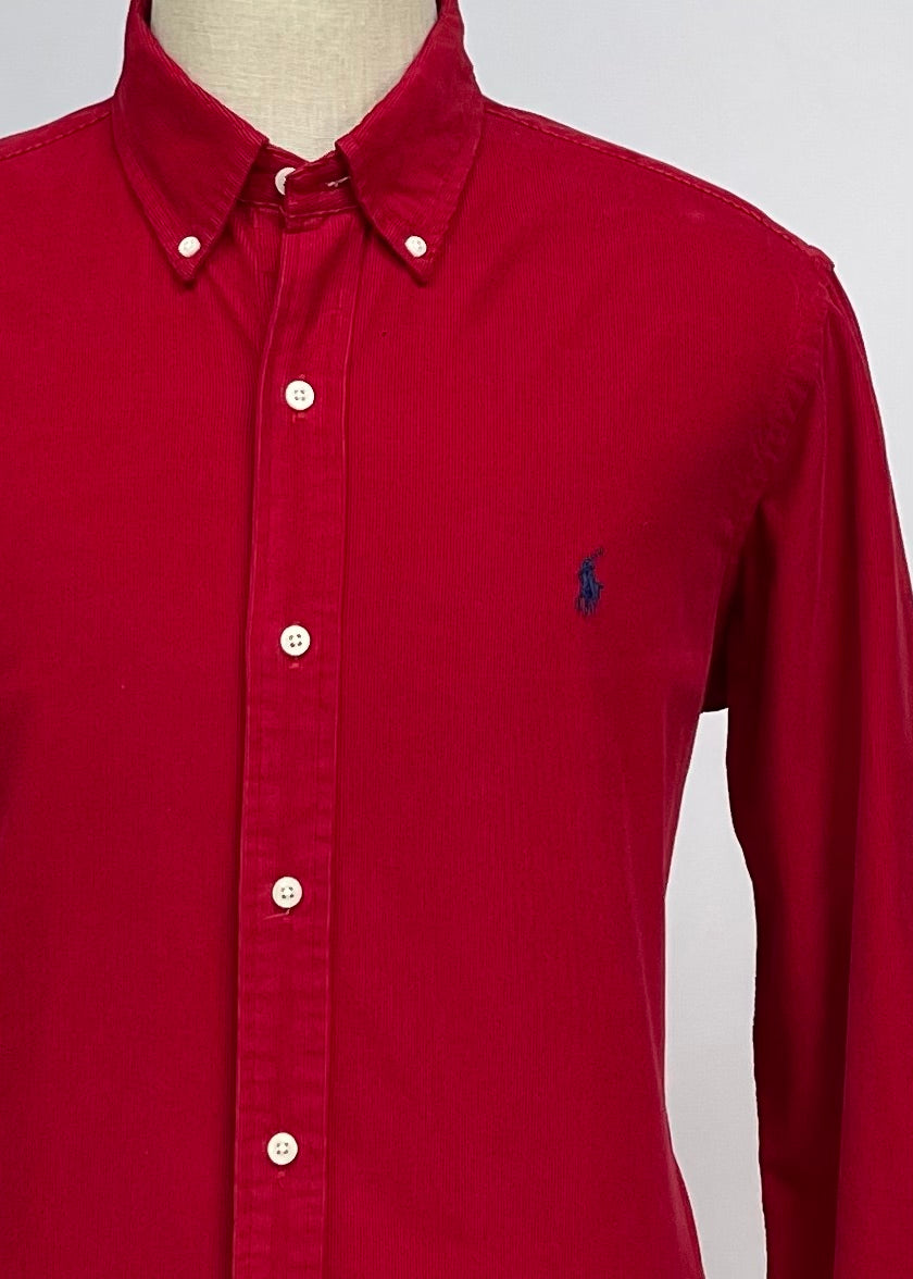 Camisa de botones Polo Ralph Lauren 🏇🏼 De Cordoroy en color rojo Talla L Entalle Clásico