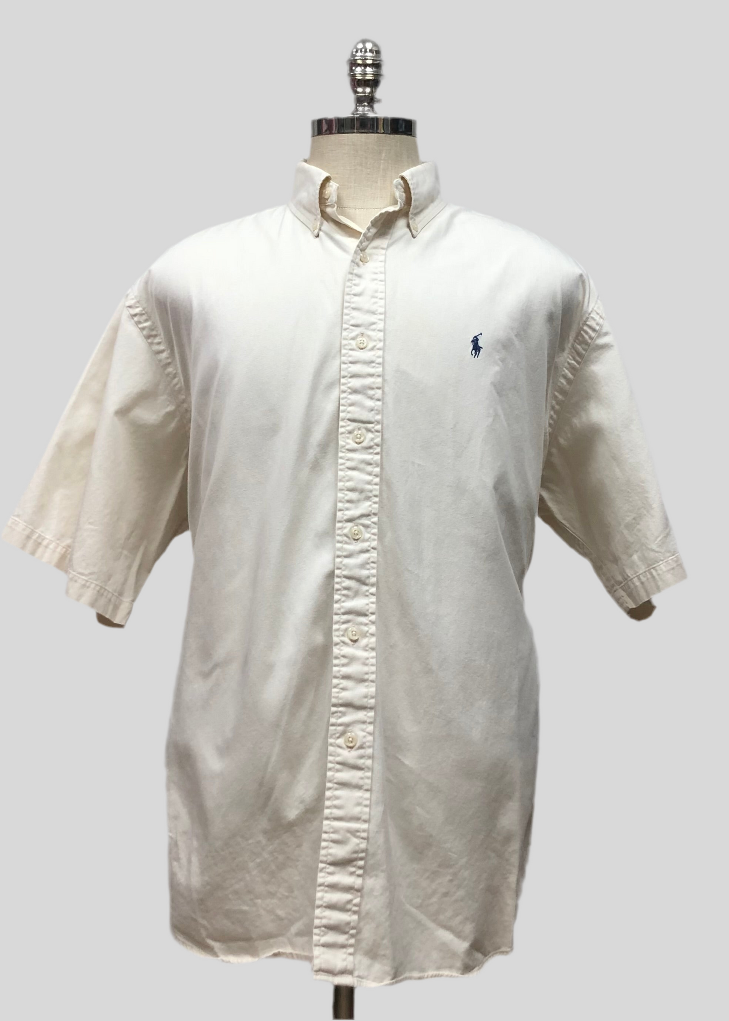 Camisa de botones Polo Ralph Lauren 🏇🏼 Oxford en color crema Talla XL Entalle Regular