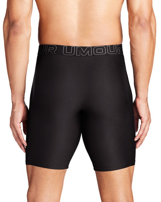 Combo de 3 Boxers Briefs Under Armour 🏋🏽 Tela Performance Tech de 9” de largo color negro, gris claro y oscuro Talla M