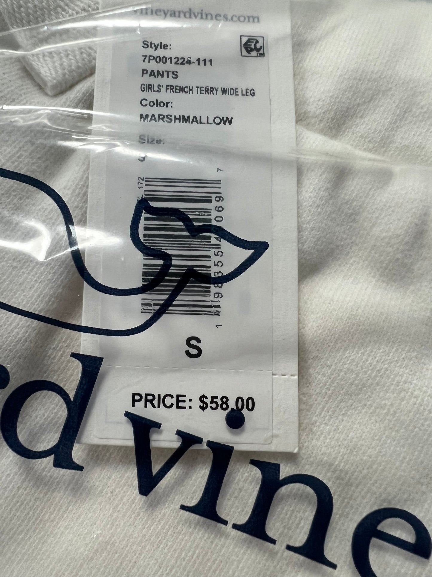 Conjunto de Sueter y pantalón de niña Vineyard Vines 🐳 color blanco con logo rosado Talla S (8-10)