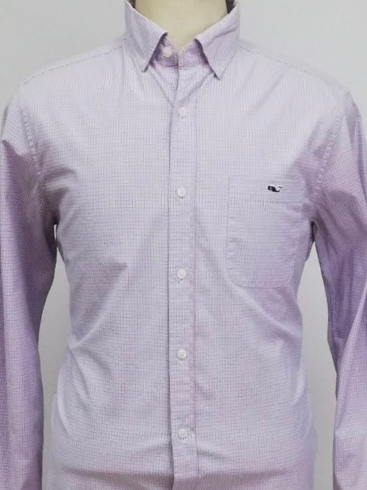 Camisa Vineyard Vines 🐳 color blanco con patron de cuadros en color azul y rojo Talla M Entalle Clasico