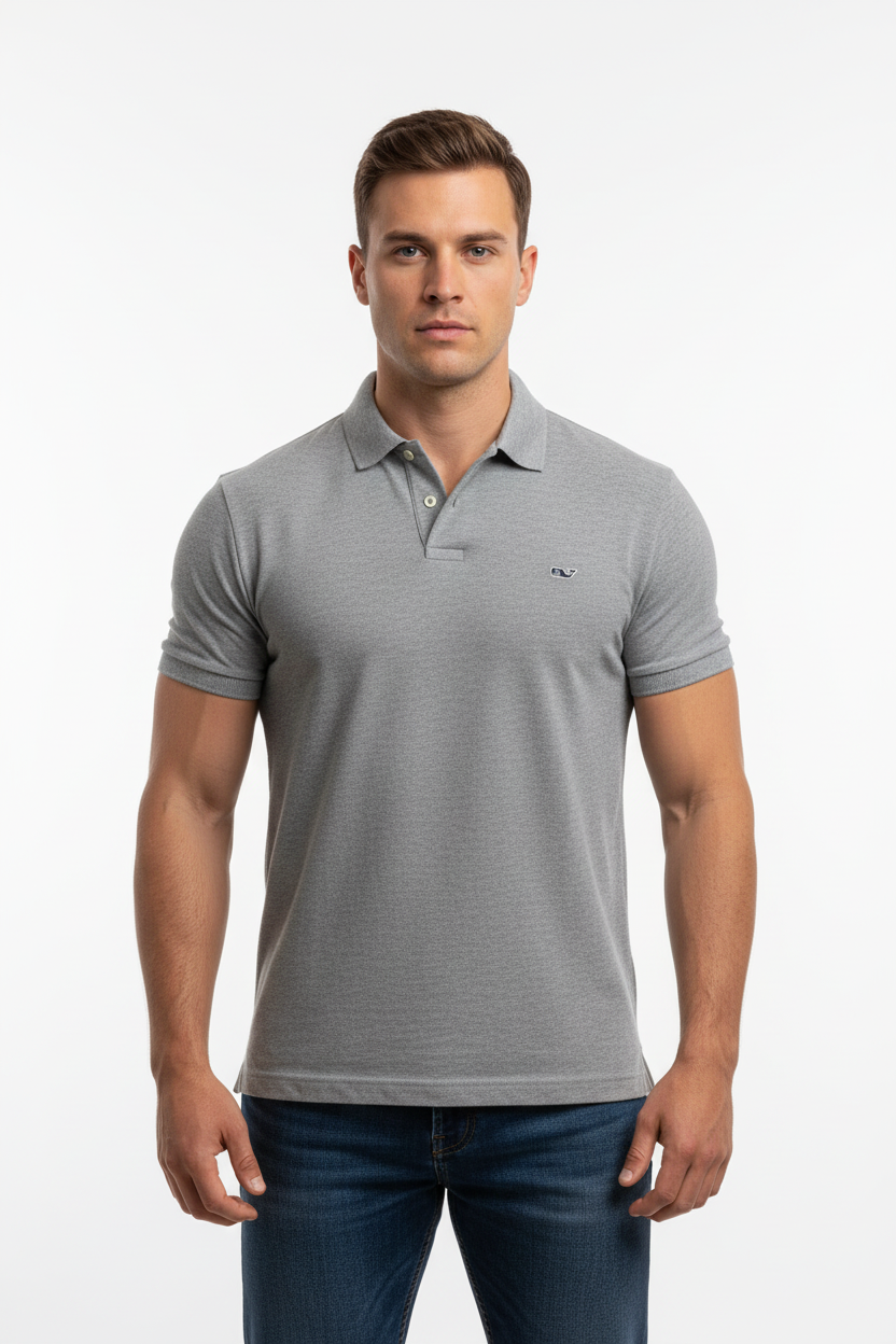 Camiseta Polo Vineyard Vines 🐳 Color gris Talla M Entalle Regular