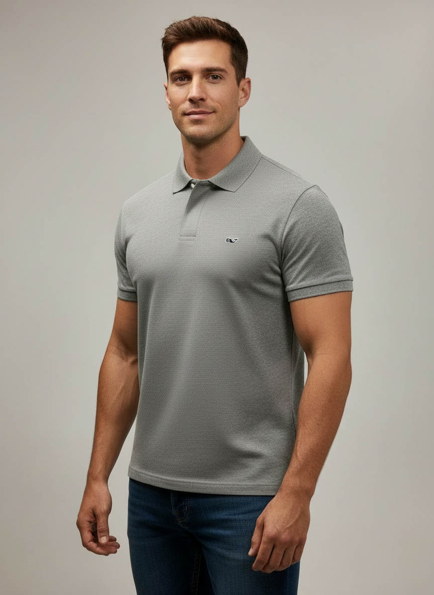 Camiseta Polo Vineyard Vines 🐳 Color gris Talla M Entalle Regular