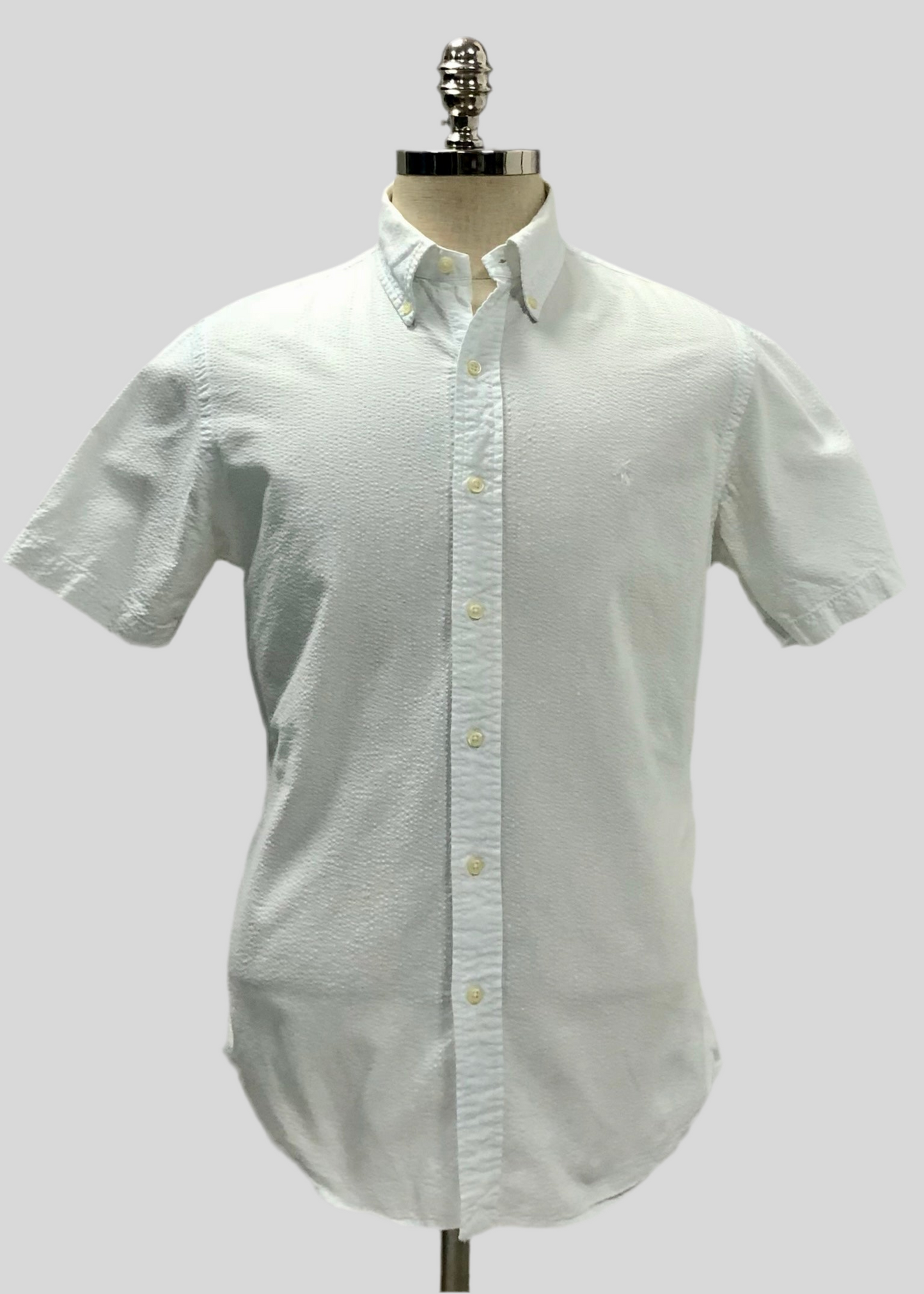 Camisa Polo Ralph Lauren 🏇🏼 Color blanco Seersucker Talla M Entalle Regular
