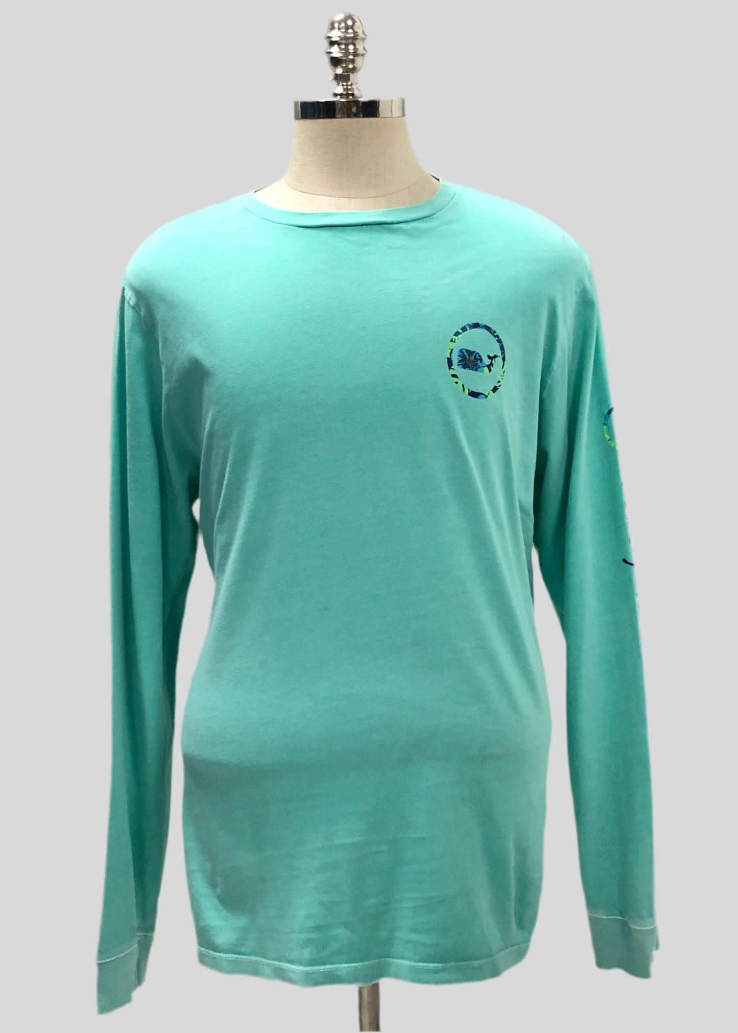 Camiseta de bolsillo Vineyard Vines 🐳 color turquesa claro con Diseño de ballena en azul y verde Talla Large