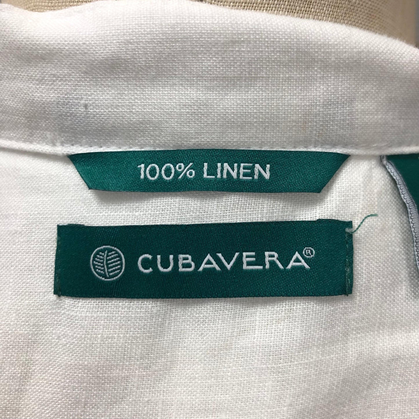 Camisa de botones Cubavera 🌴 de Lino en color blanco Talla M Entalle Clásico