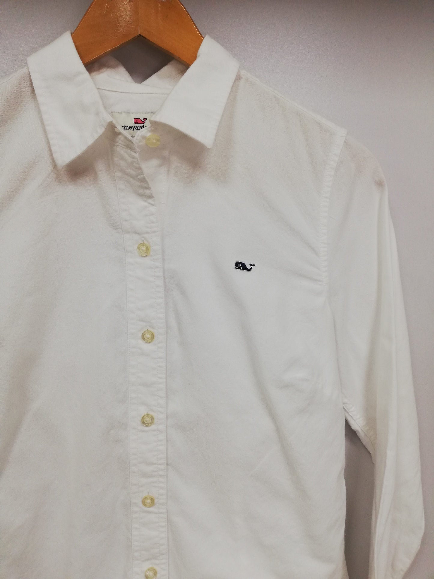 Camisa de mujer Vineyard Vines 🐳 Oxford color blanco Talla XS (0) Entalle Clásico