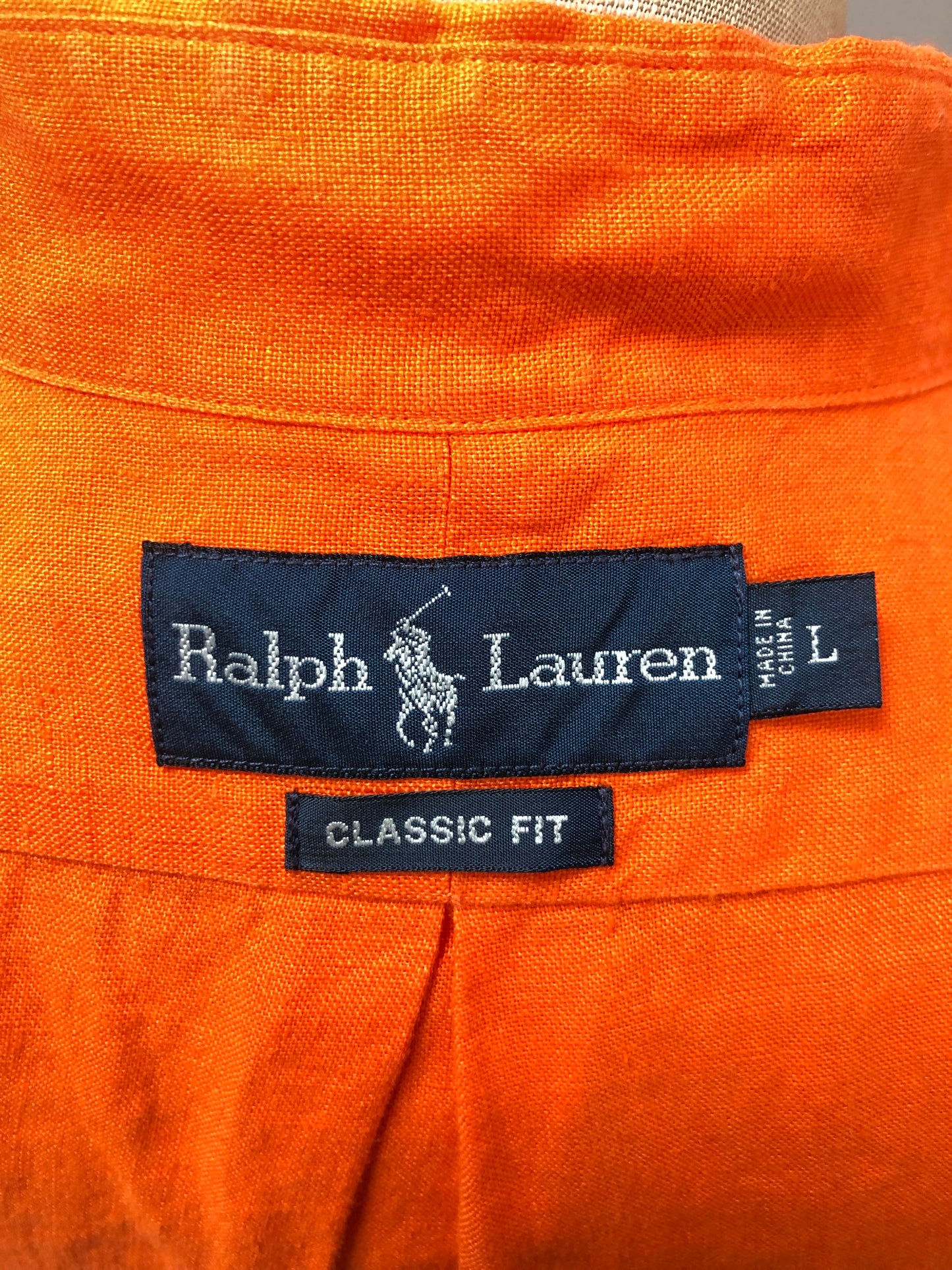 Camisa Polo Ralph Lauren 🏇🏼 de Lino en color naranja intenso Talla L Entalle Clásico