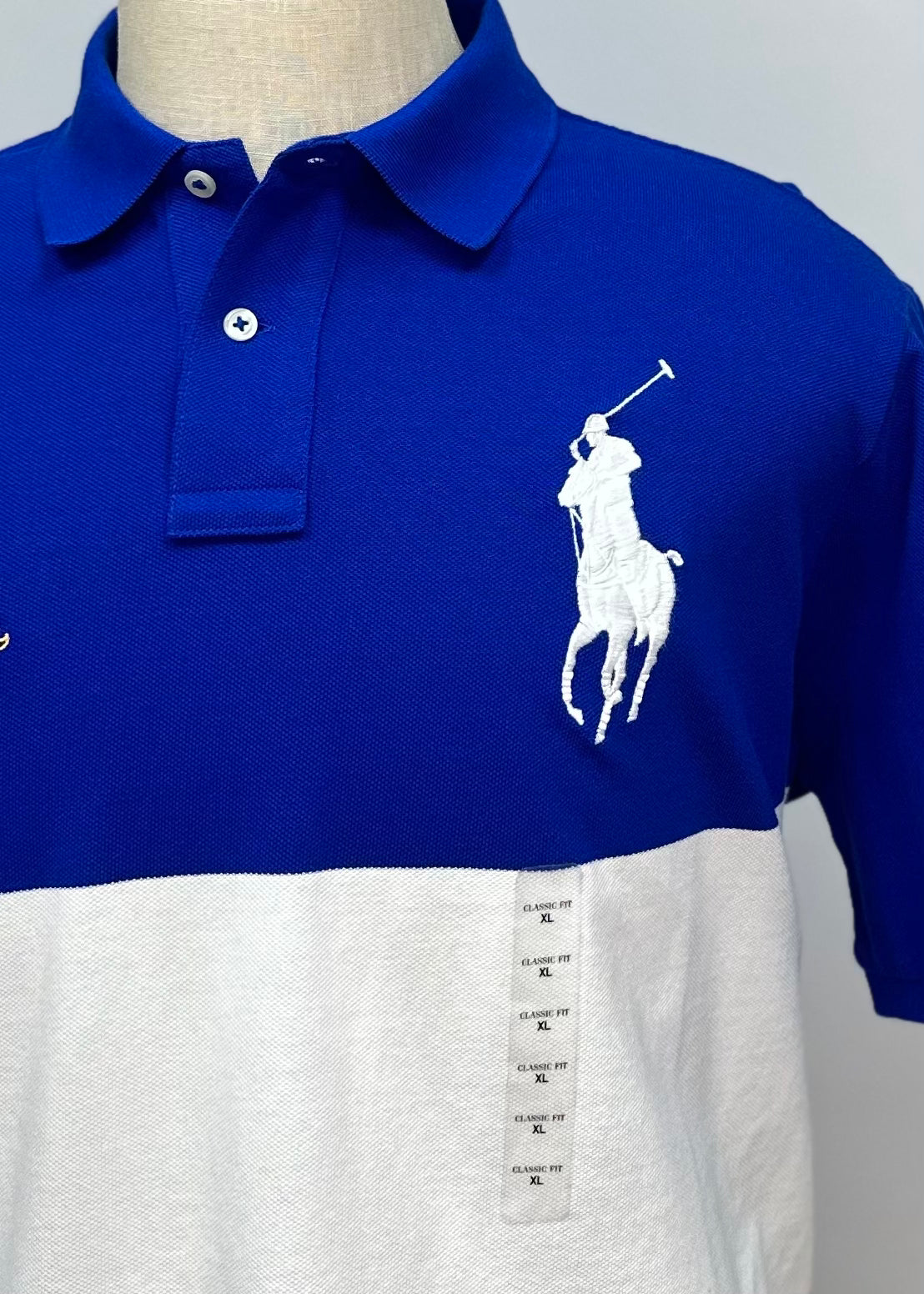 Camiseta Polo Ralph Lauren 🏇🏼 con franjas en color azul, blanco y rojo Con diseño Big Pony Talla L Entalle Clásico