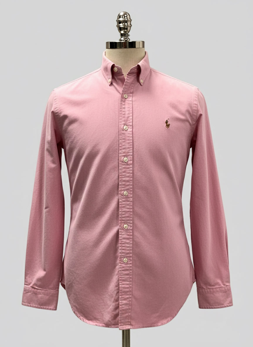 Camisa de botones Polo Ralph Lauren 🏇🏼 Oxford en color Rosado oscuro Talla M Entalle regular (ver descripción)