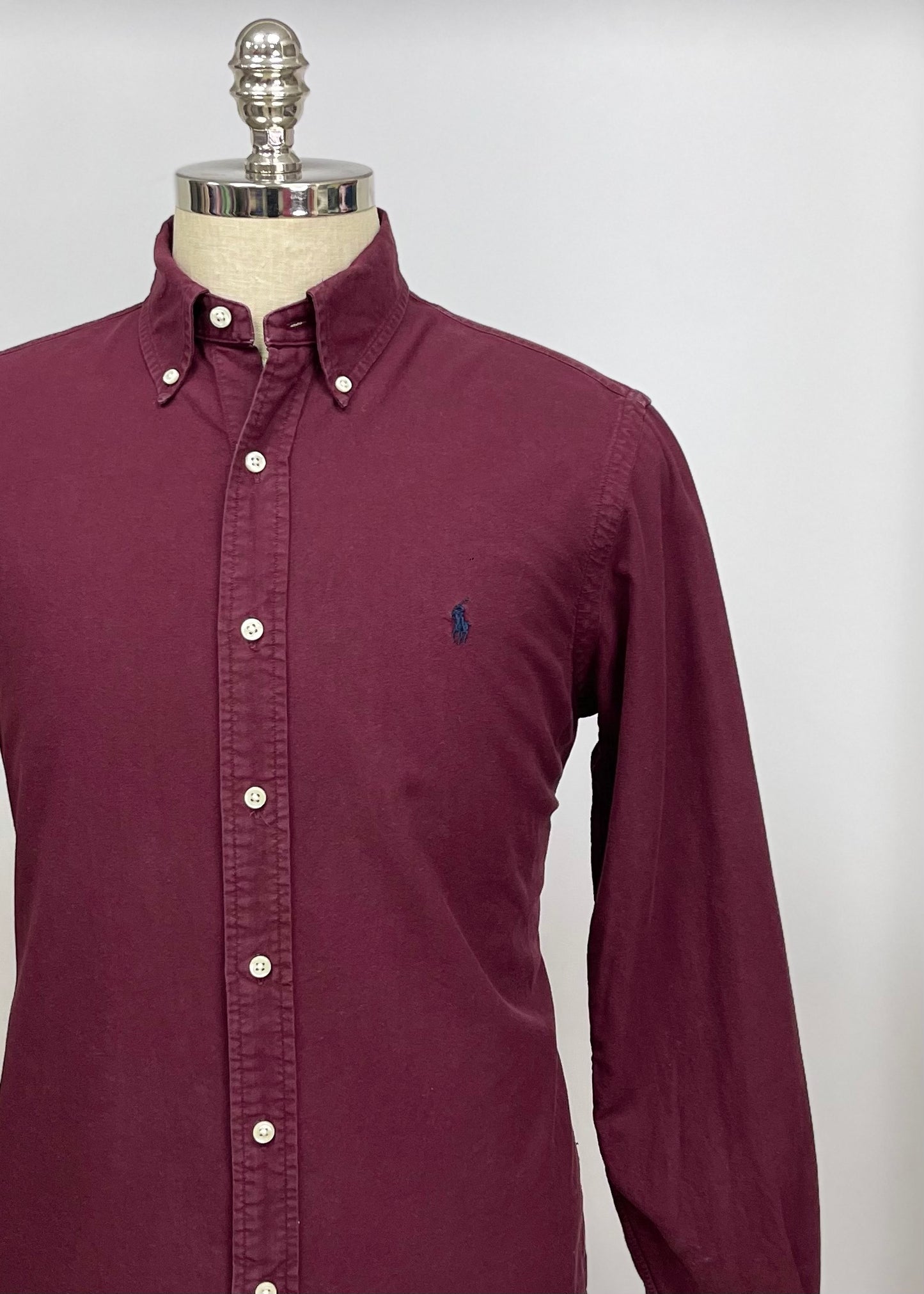 Camisa de botones en color rojo oscuro Oxford Polo Ralph Lauren 🏇🏼 Talla M Entalle Regular