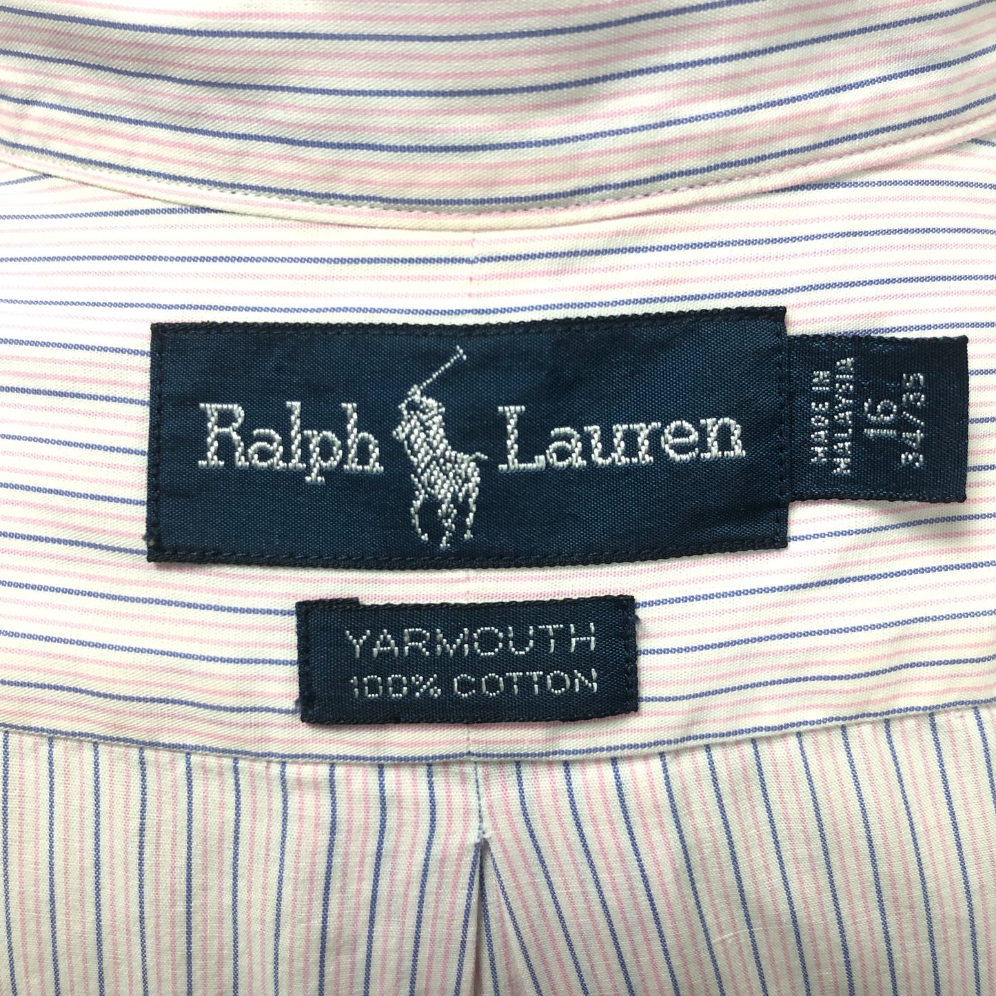 Camisa de botones Polo Ralph Lauren 🏇🏼 de rayas en color rosado claro, blanco y azul navy Talla XL Entalle Regular (ver descripción)