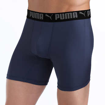 Paquete de 5 Boxers Briefs Puma 🐆 Tela Performance color Negro, azul y gris Talla L