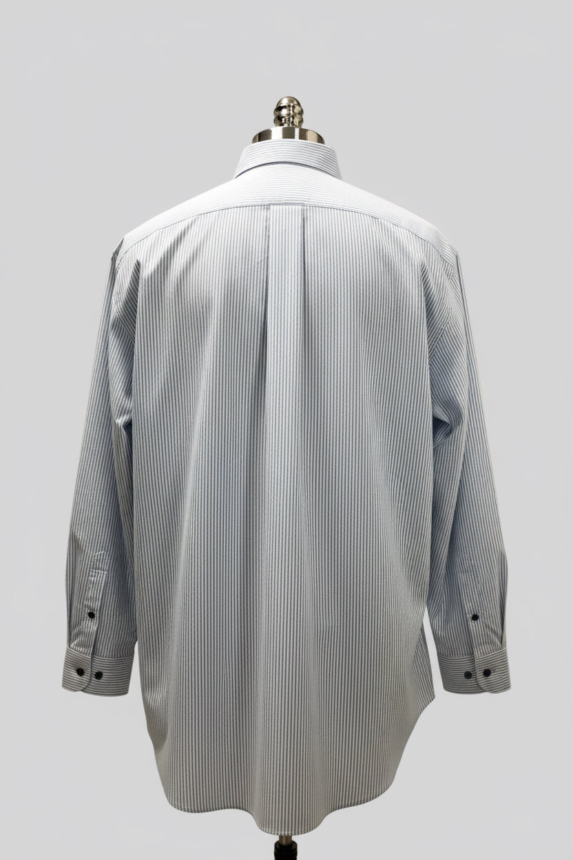 Camisa de botones Brooks Brothers 🐑 Oxford de rayas en celeste y blanco Talla XXL Entalle Regular