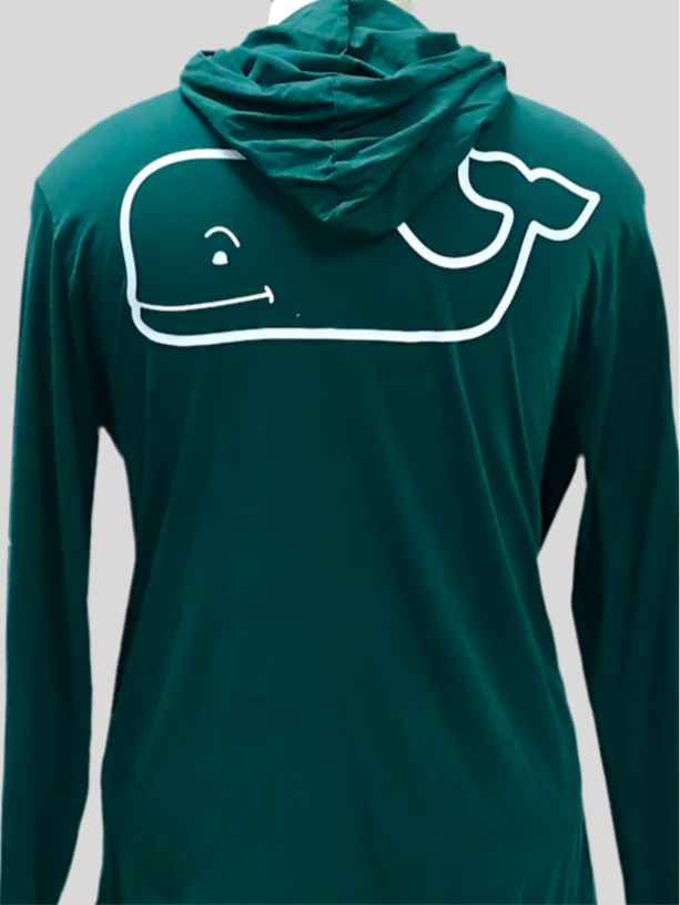 Camiseta con capucha Vineyard Vines 🐳 color verde oscuro con Diseño de Ballena Talla M (ver descripción)