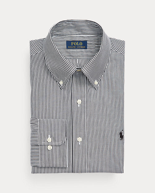 Camisa Polo Ralph Lauren 🏇🏼 color blanco con patron de rayas finas en color negro Talla L Entalle Regular