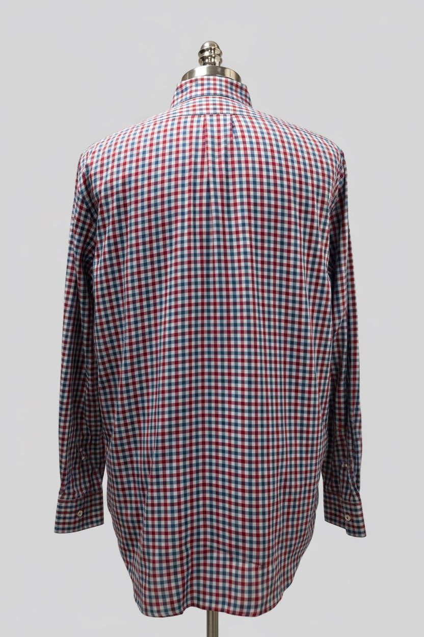 Camisa de botones Vineyard Vines 🐳 color blanco de cuadros en color rojo y azul Talla L Entalle Slim Fit