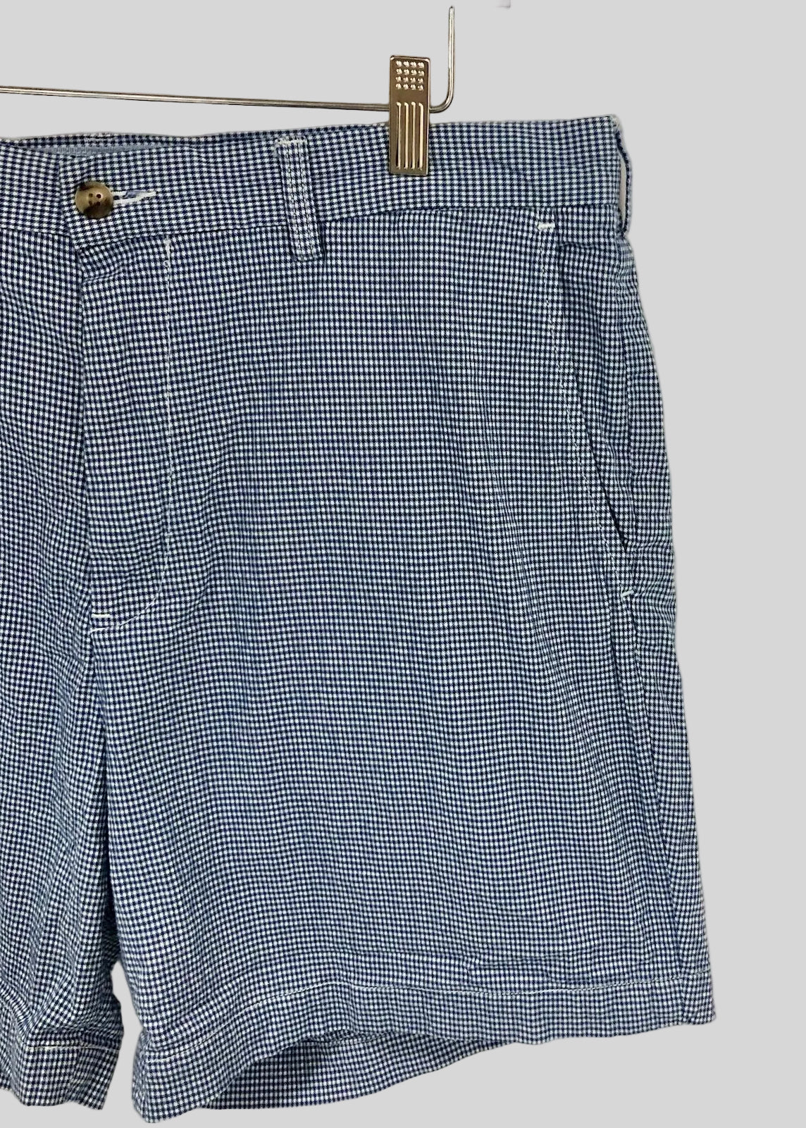 Short Casual Polo Ralph Lauren 🏇🏼 de cuadros finos en color azul y blanco Talla 36