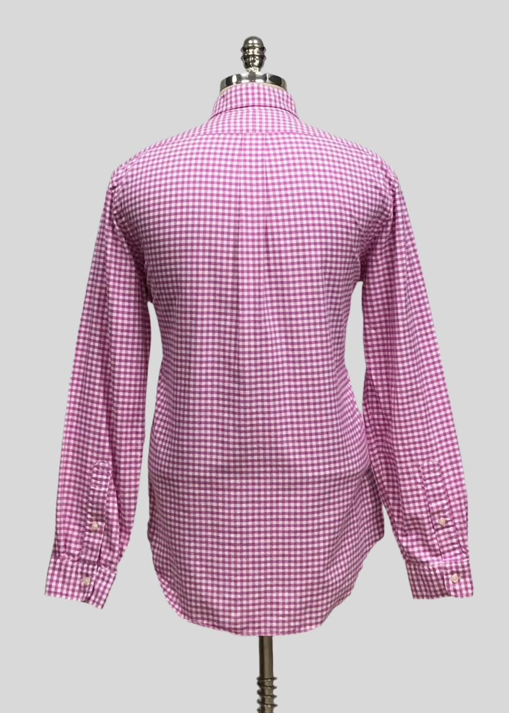 Camisa Polo Ralph Lauren 🏇🏼 Oxford con patron de cuadros gingham rosado intenso y blanco Talla L Entalle Regular