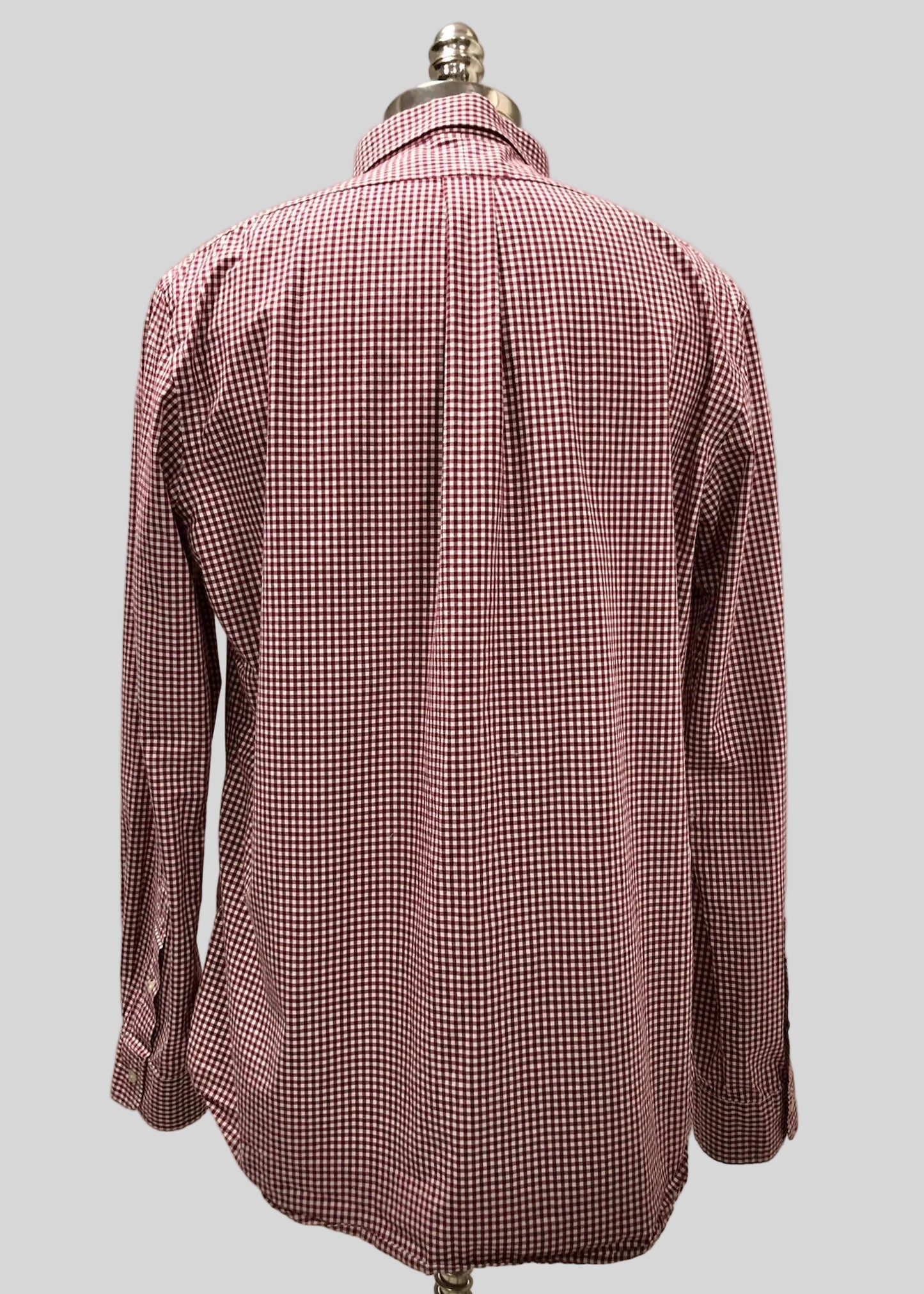 Camisa de botones Polo Ralph Lauren 🏇🏼 de cuadros gingham rojo oscuro y blanco Talla XL Entalle Slim Fit
