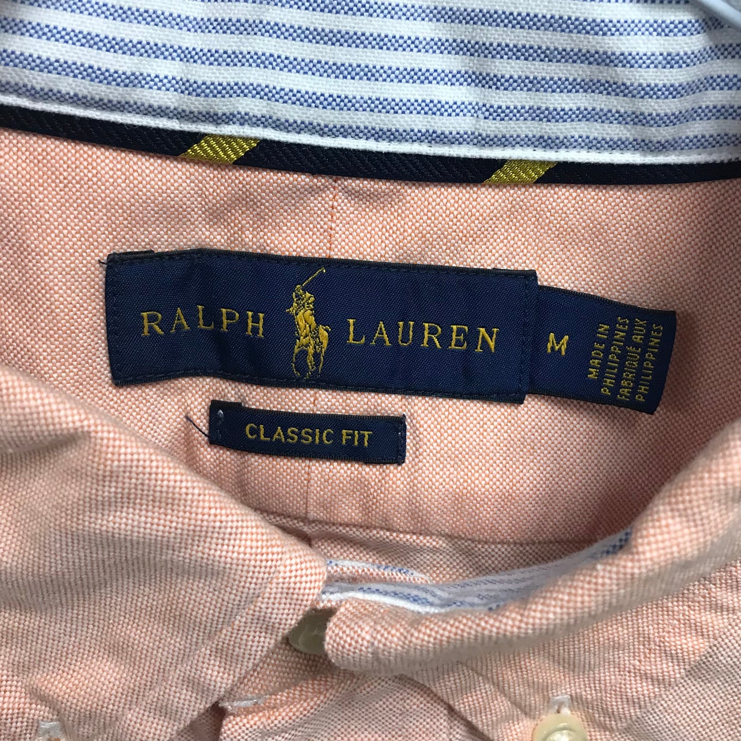 Camisa de botones Polo Ralph Lauren 🏇🏼 Oxford en color salmon Talla M Entalle Clásico