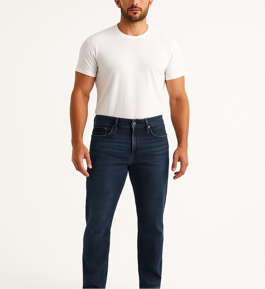 Pantalon jeans color azul denim Hollister 🦅Talla 30x30 Corte Slim Straight