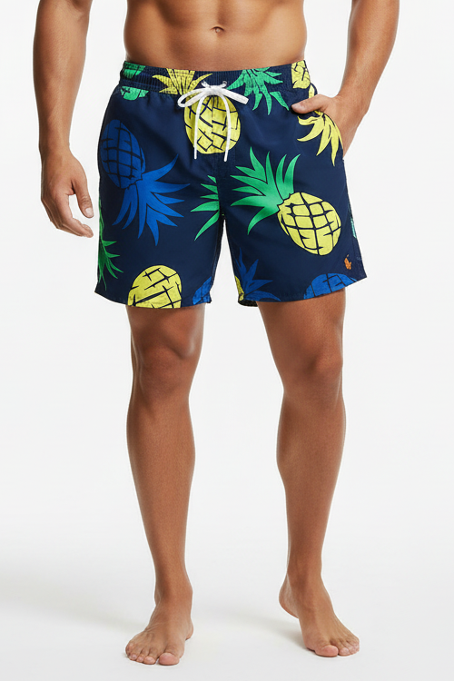 Short de baño Polo Ralph Lauren 🏇🏼 color azul navy con diseño de piñas talla M