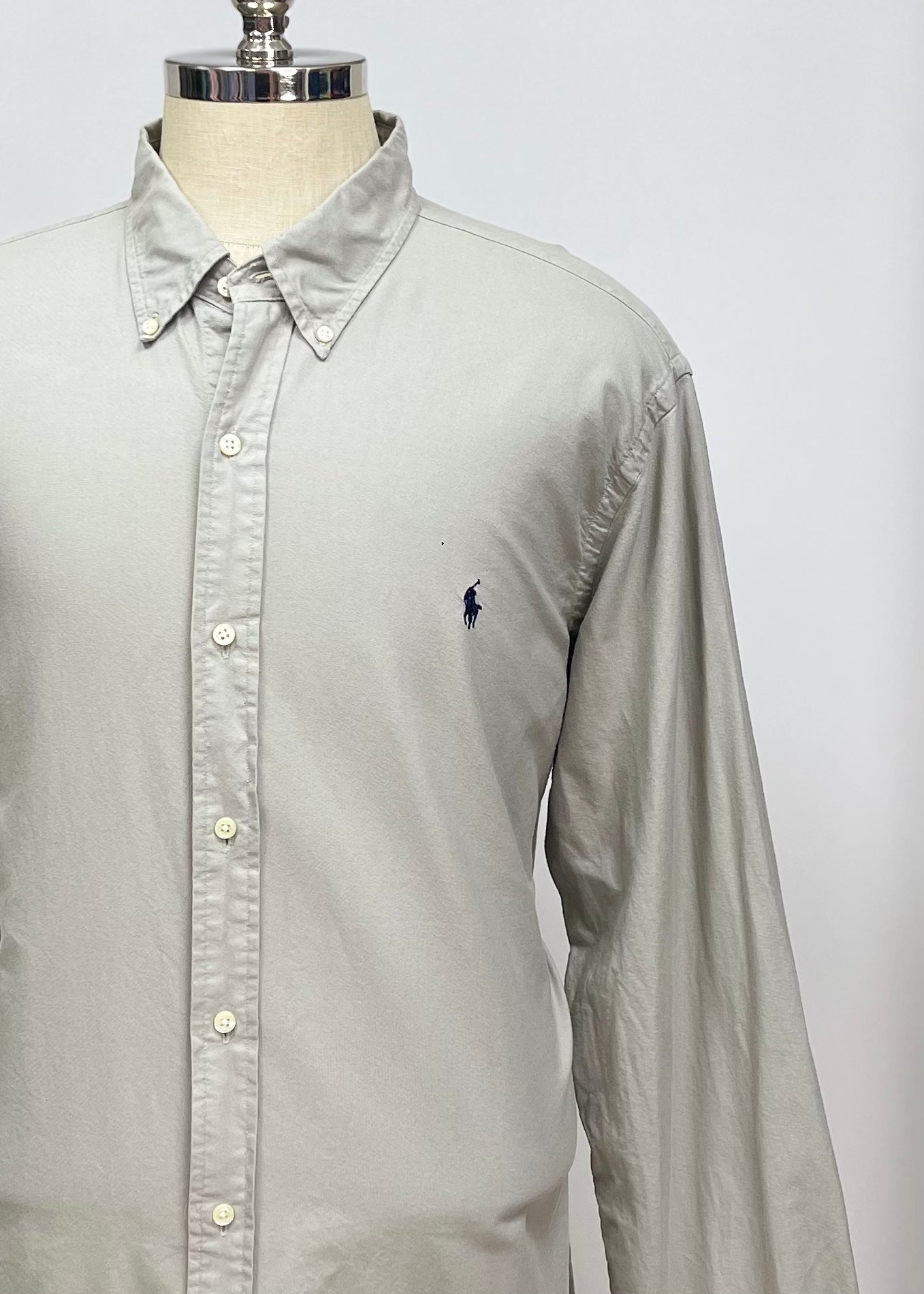 Camisa de botones Polo Ralph Lauren 🏇🏼 Oxford en color gris Talla XXL Entalle Clásico