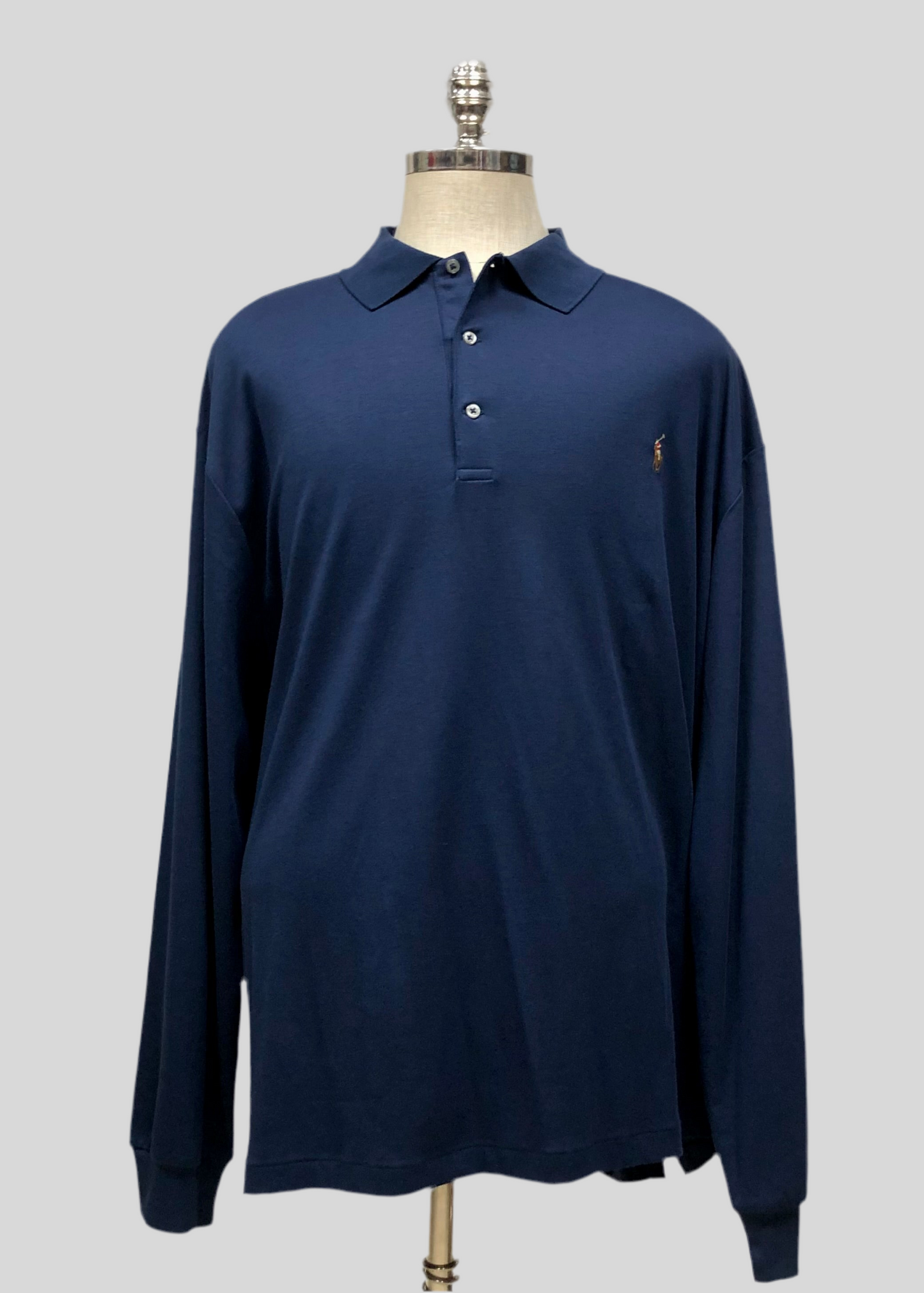Camiseta Polo Ralph Lauren 🏇🏼color azul navy Manga larga Talla 3XL Entalle Regular (ver descripción)