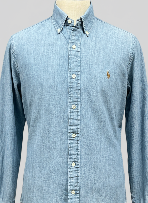 Camisa de botones Polo Ralph Lauren 🏇🏼 de jeans en color celeste Talla L Entalle Regular