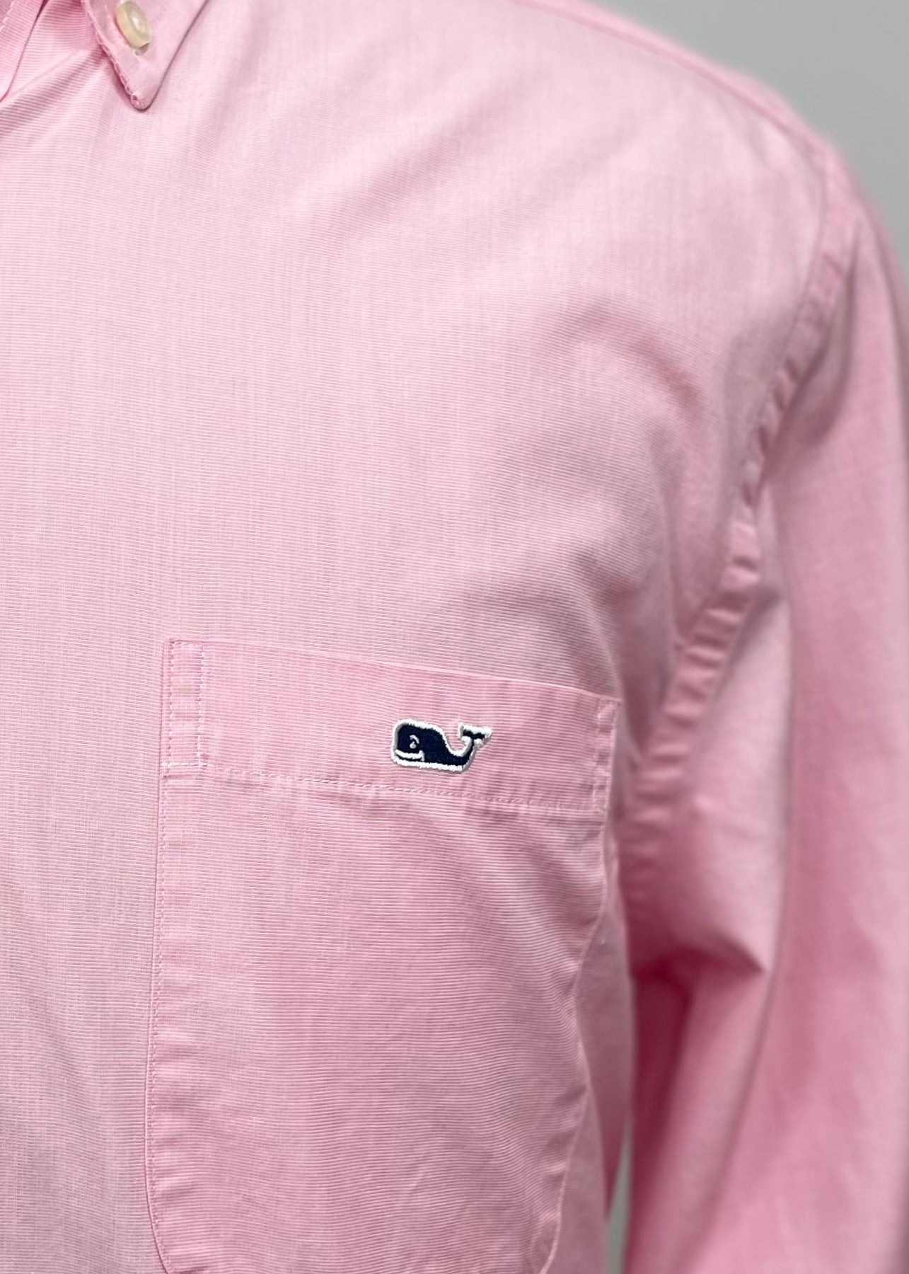 Camisa de cuadros Vineyard Vines 🐳 de ayas finas en color rosado y blanco Talla M Entalle Slim Fit