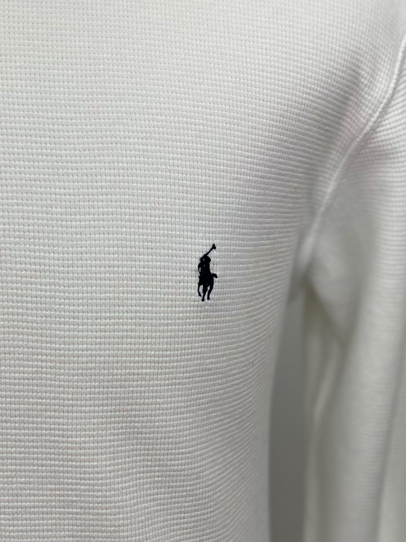 Camiseta cuello redondo Polo Ralph Lauren 🏇🏼 Waffle color blanco manga larga Talla M (ver descripción)