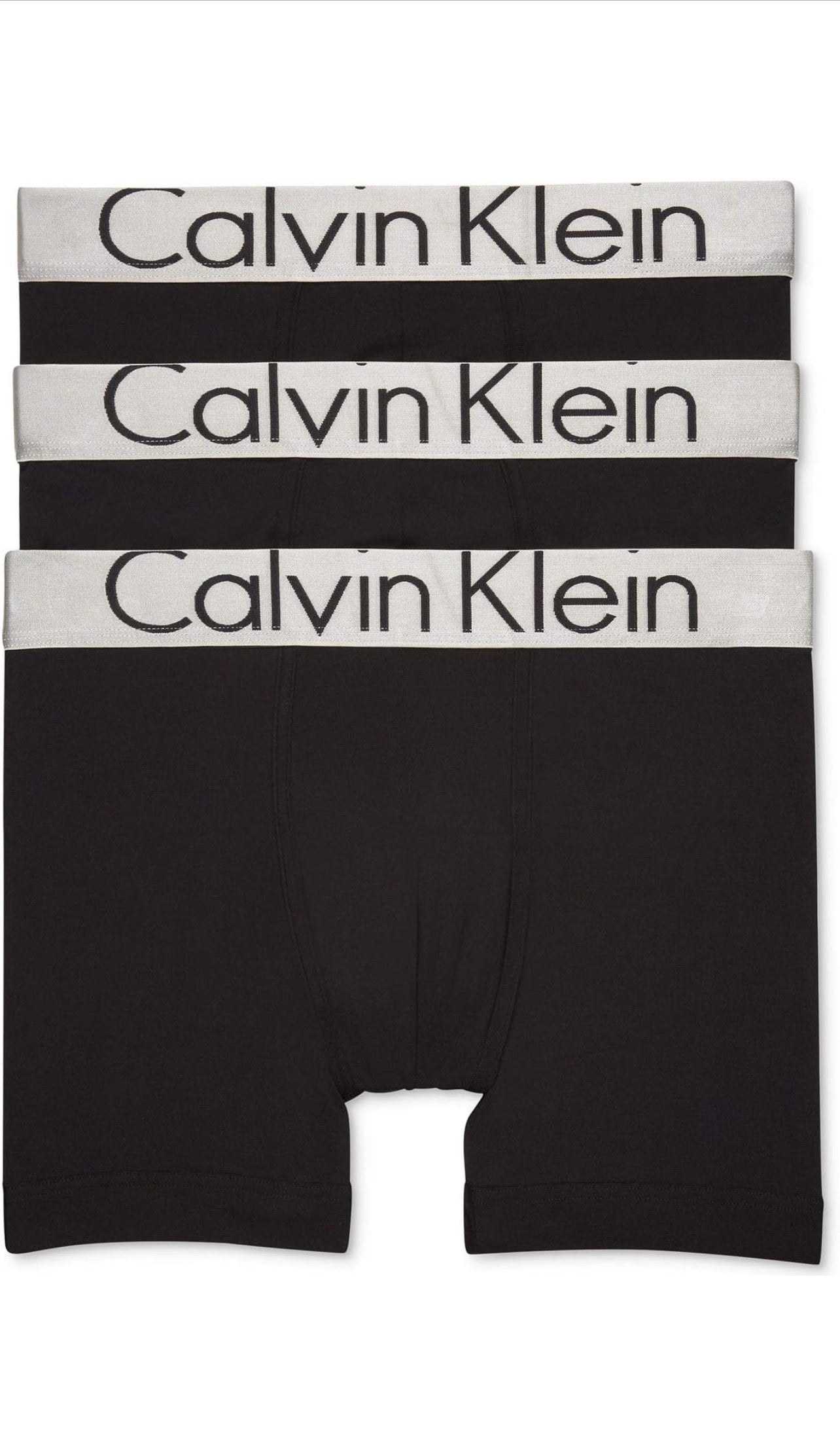 Paquete de 3 Calzoncillos tipo Boxer Calvin Klein de Microfibra en color negro - Tela ligera en Talla XL