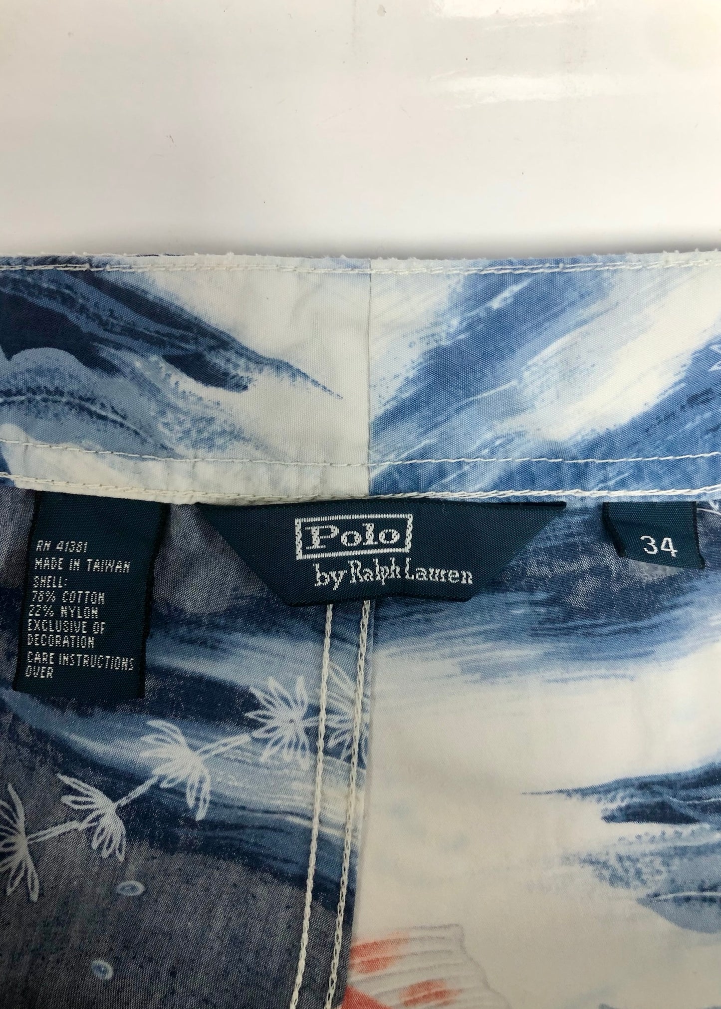 Short de baño Polo Ralph Lauren 🏇🏼 color azul navy con diseño de peces talla L