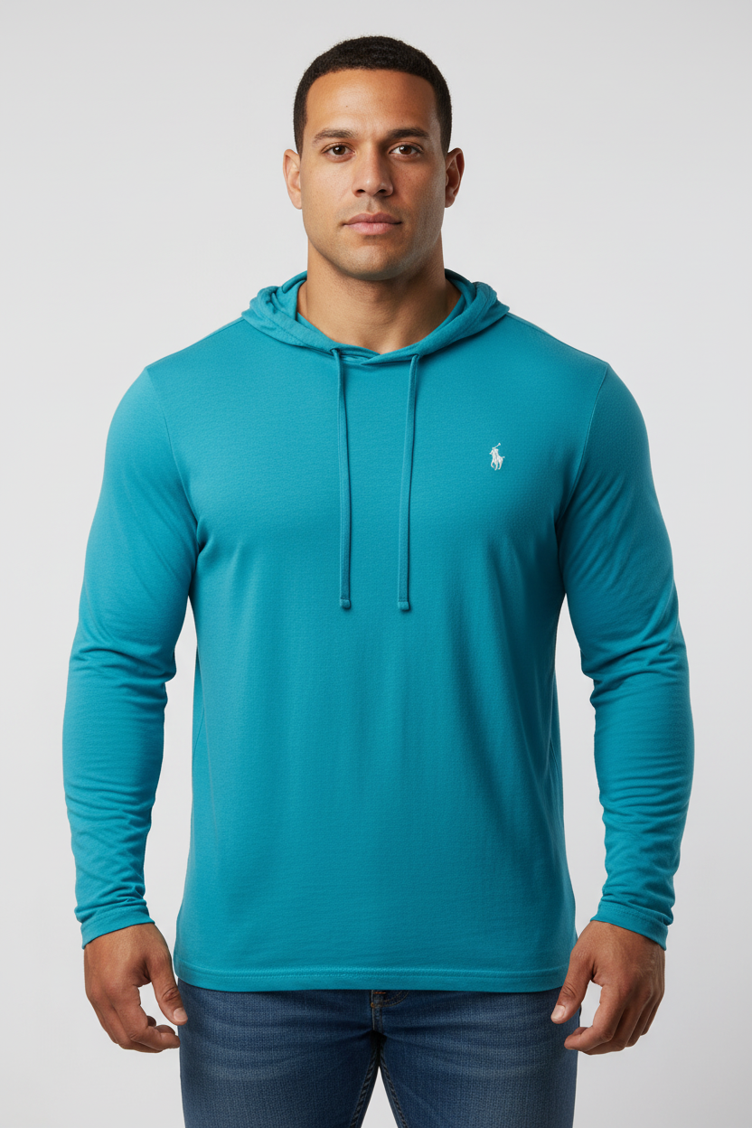 Sueter Jersey con capucha Polo Ralph Lauren 🏇🏼 color verde azulado Talla XL