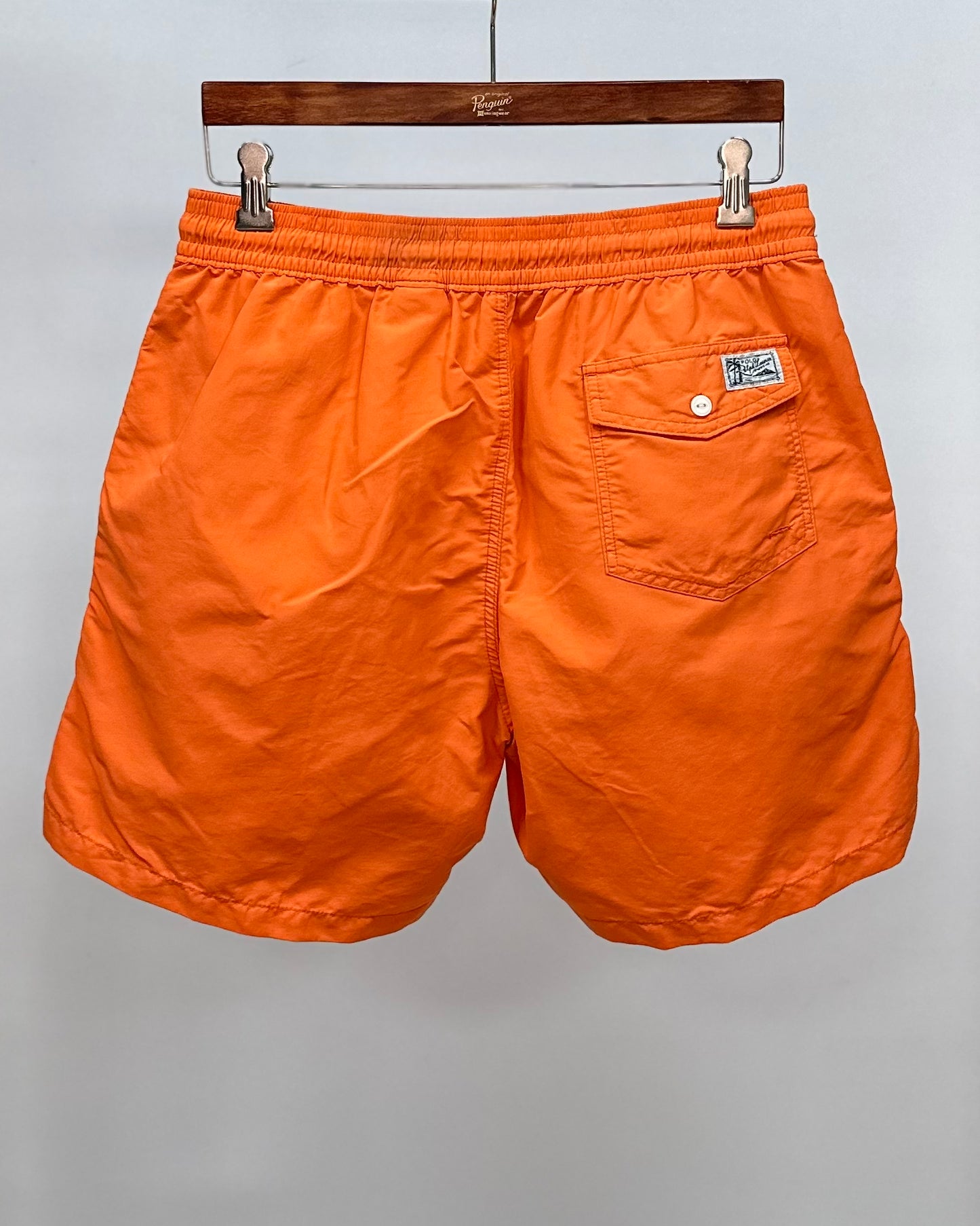 Short de baño Polo Ralph Lauren 🏇🏼color naranja y logo bordado en color azul talla L