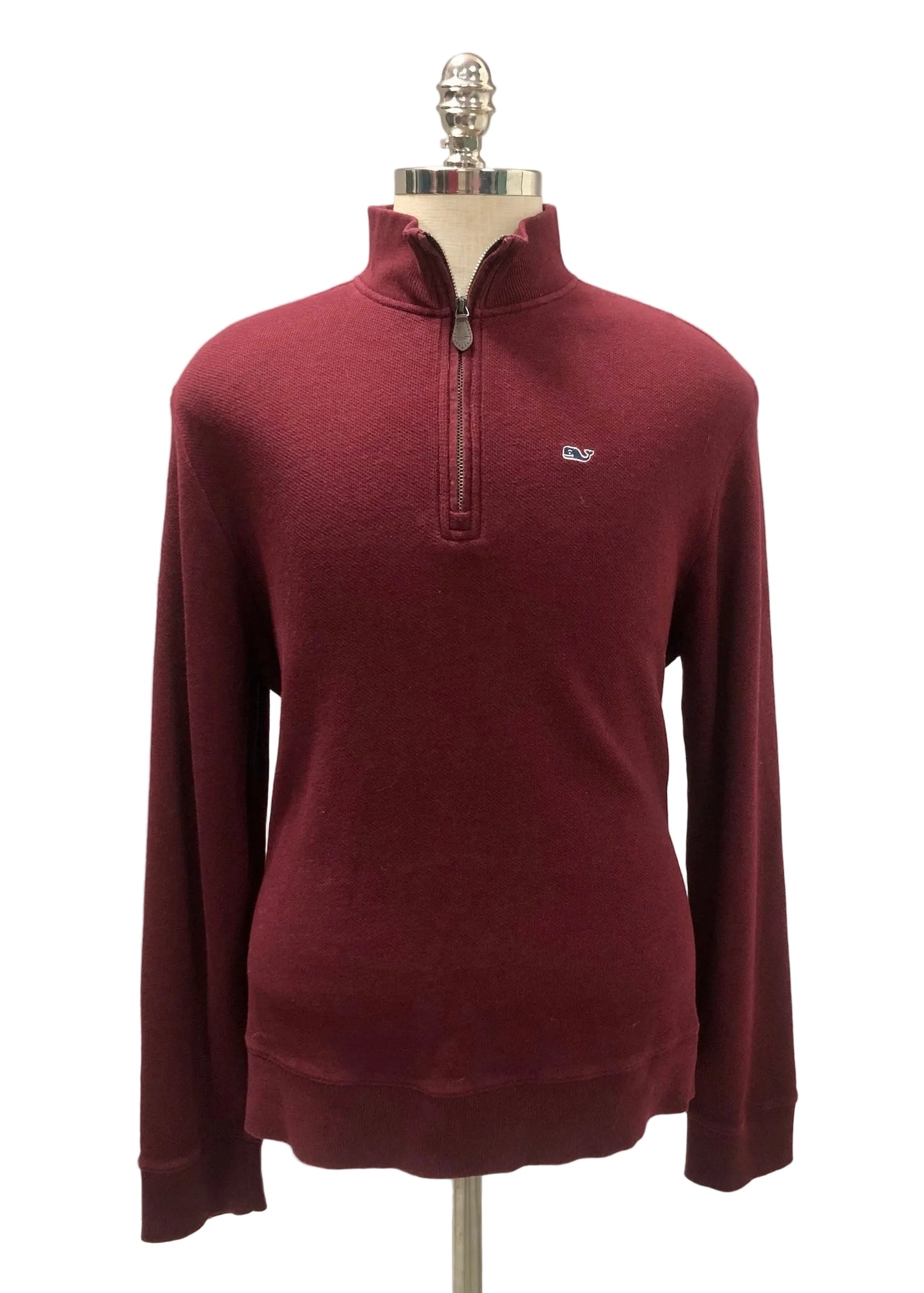 Sueter Jersey Vineyard Vines 🐳 color rojo oscuro con logo tradicional Tela algodón Talla L