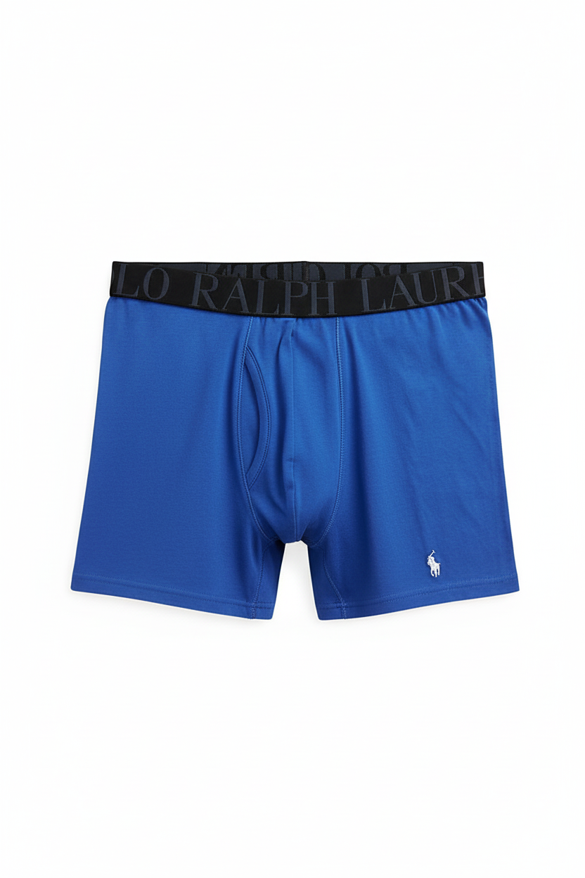Paquete de 3 Boxer Briefs Polo Ralph Lauren 🏇🏼 Classic Fit Tela algodón stretch color azul, blanco y con diseño de rayas Talla M