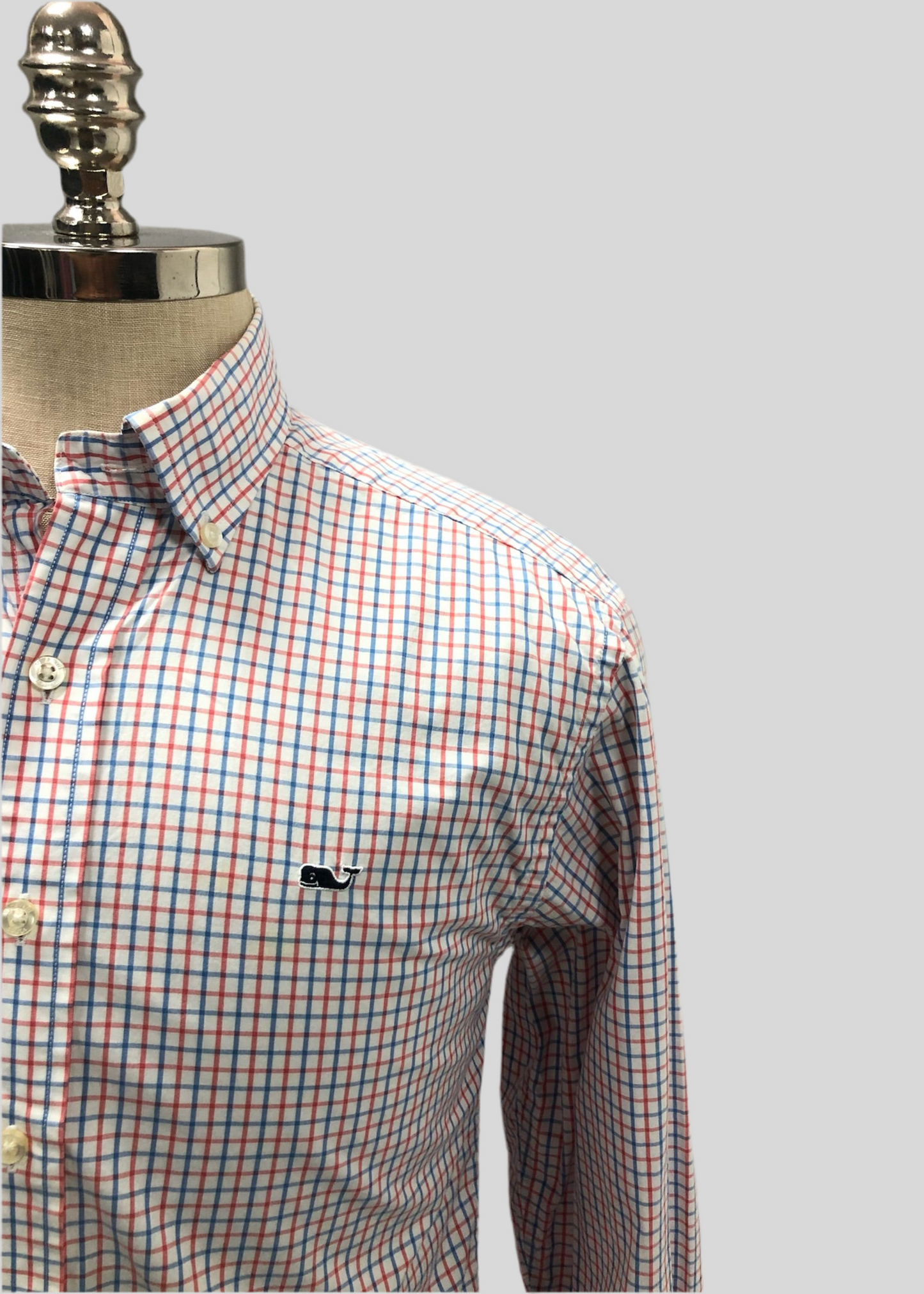 Camisa de botones Vineyard Vines 🐳 color blanco de cuadros en color azul y rojo Talla S Entalle Regular (ver descripción)