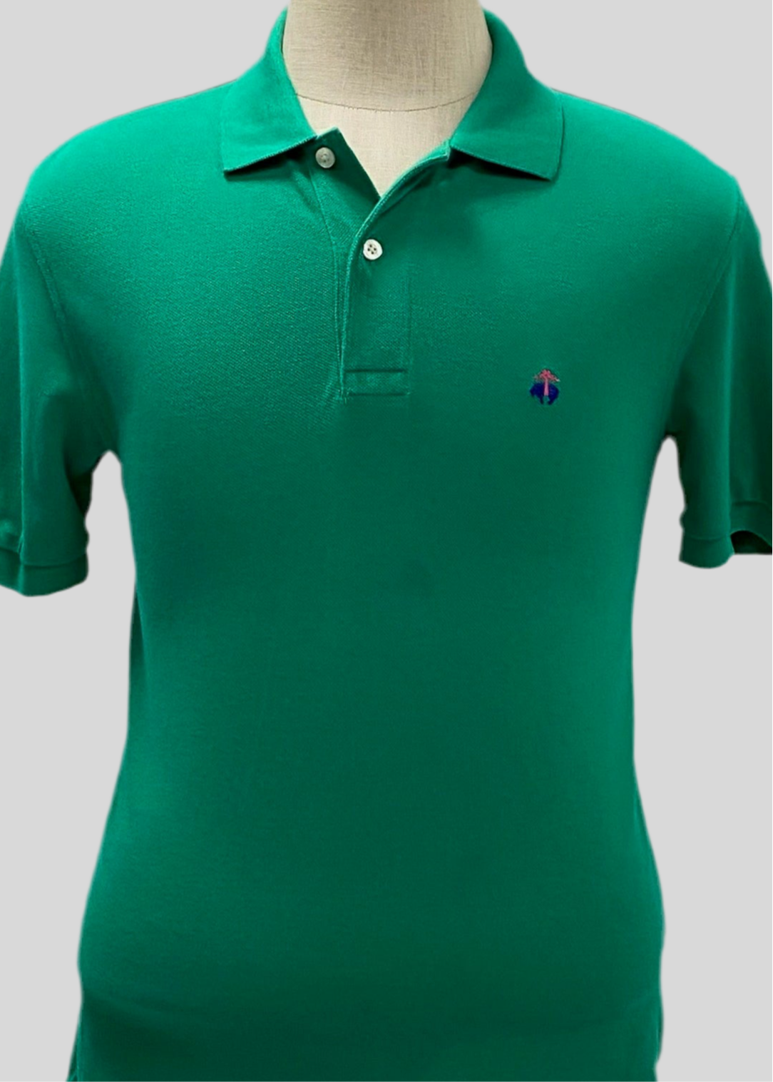 Camiseta Polo Brooks Brothers 🐑 color verde intenso Talla M Entalle Slim Fit