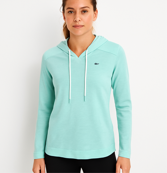 Camiseta de mujer con capucha Vineyard Vines 🐳 color turquesa con logo tradicional Talla XS
